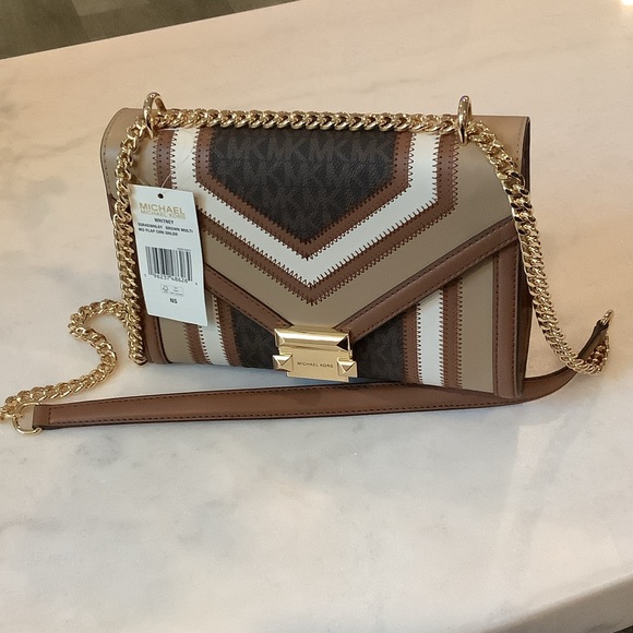Michael Kors Handbags - Michael Kors Whitney Medium Color Block Colored Bag with Gold Chain, Brand New